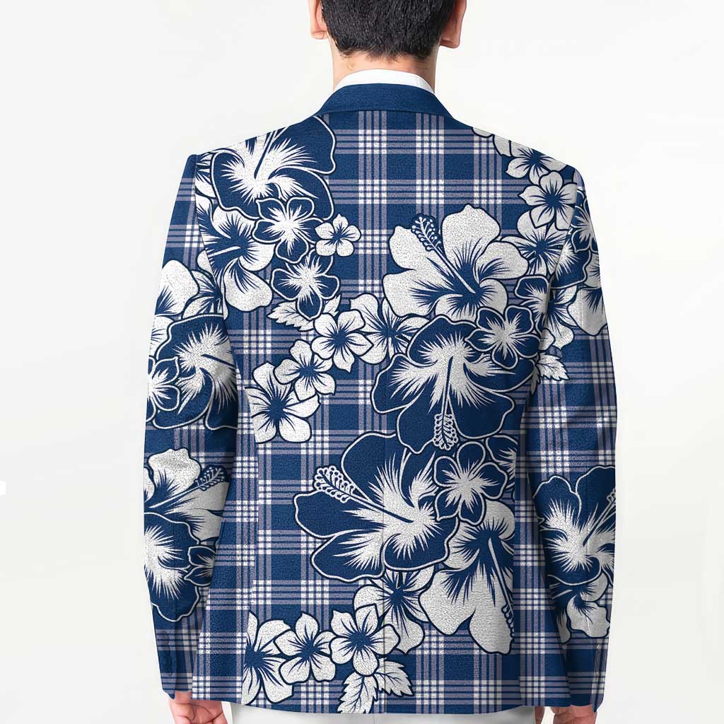 Hibiscus Pakala Cobalt Blue Royal Blazer Tropical Floral Stylized - Polynesian Pride