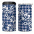 Hibiscus Pakala Cobalt Blue Royal 4 in 1 Can Cooler Tumbler Tropical Floral Stylized - Polynesian Pride
