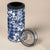 Hibiscus Pakala Cobalt Blue Royal 4 in 1 Can Cooler Tumbler Tropical Floral Stylized - Polynesian Pride