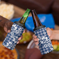 Hibiscus Pakala Cobalt Blue Royal 4 in 1 Can Cooler Tumbler Tropical Floral Stylized - Polynesian Pride