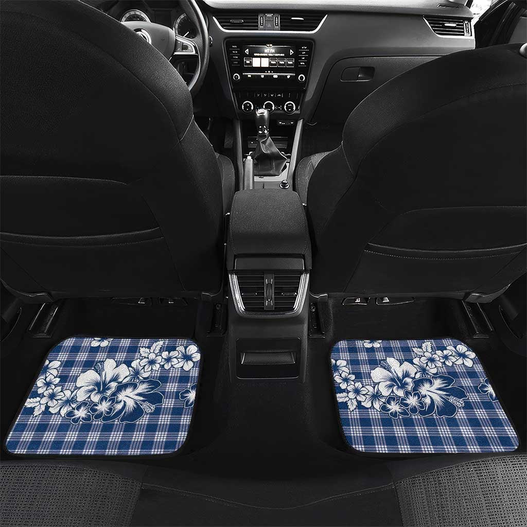 Hibiscus Pakala Cobalt Blue Royal Car Mats Tropical Floral Stylized - Polynesian Pride