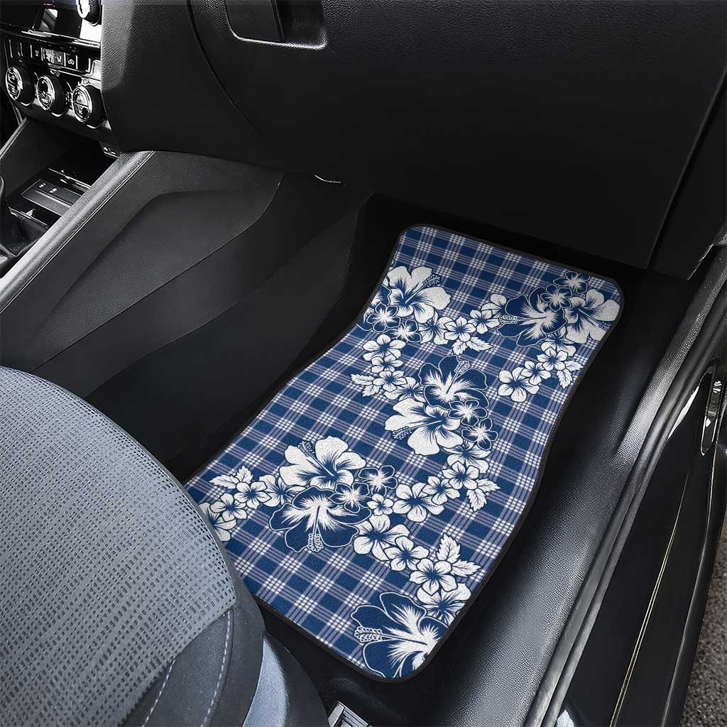 Hibiscus Pakala Cobalt Blue Royal Car Mats Tropical Floral Stylized - Polynesian Pride