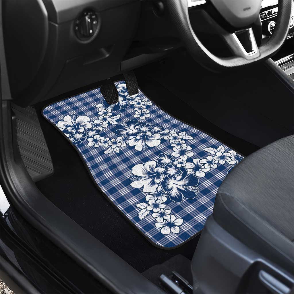 Hibiscus Pakala Cobalt Blue Royal Car Mats Tropical Floral Stylized - Polynesian Pride
