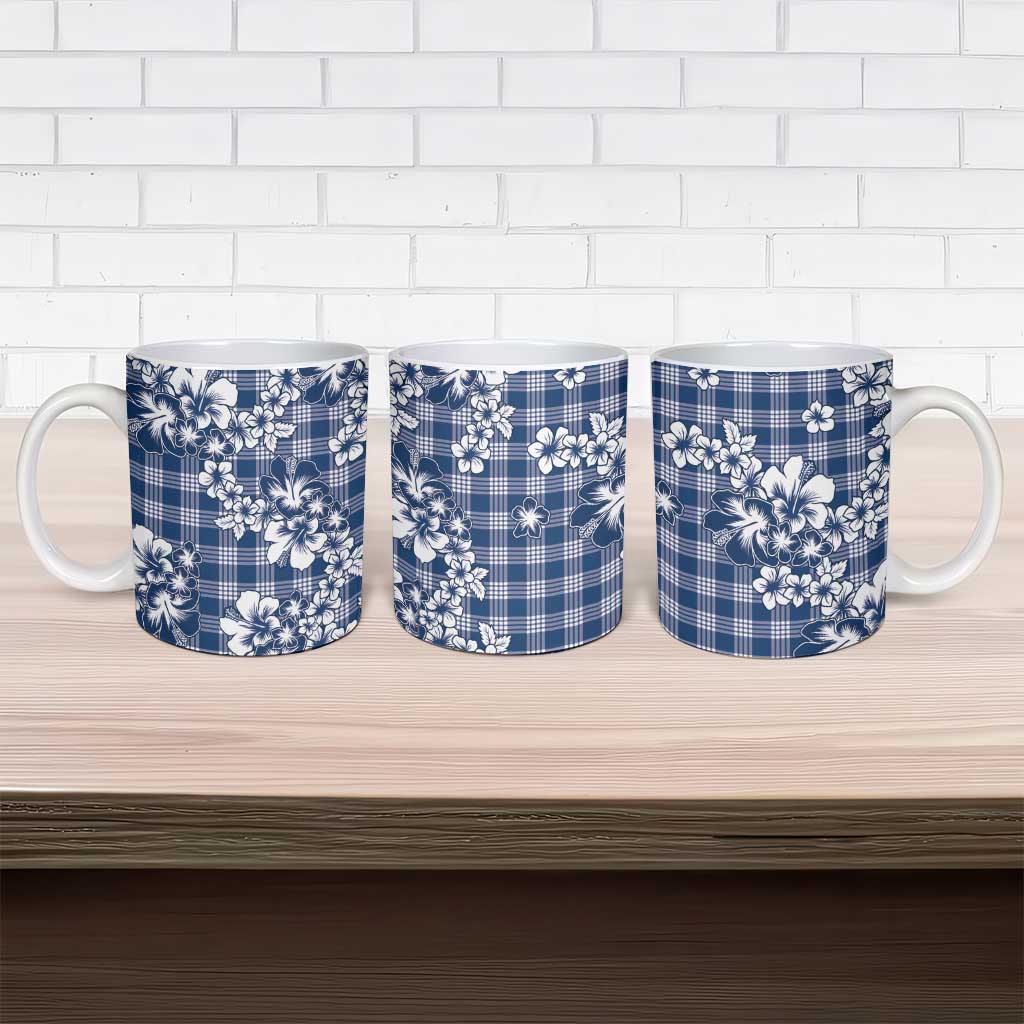 Hibiscus Pakala Cobalt Blue Royal Ceramic Mug Tropical Floral Stylized - Polynesian Pride