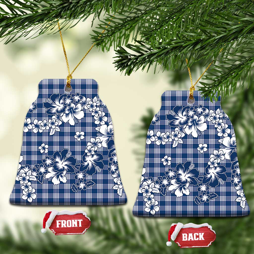 Hibiscus Pakala Cobalt Blue Royal Ceramic Ornament Tropical Floral Stylized - Polynesian Pride