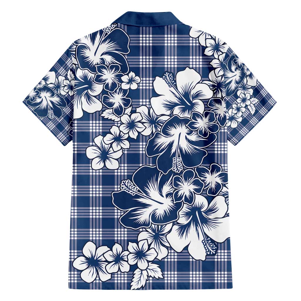 Hibiscus Pakala Cobalt Blue Royal Family Matching Puletasi and Hawaiian Shirt Tropical Floral Stylized - Polynesian Pride