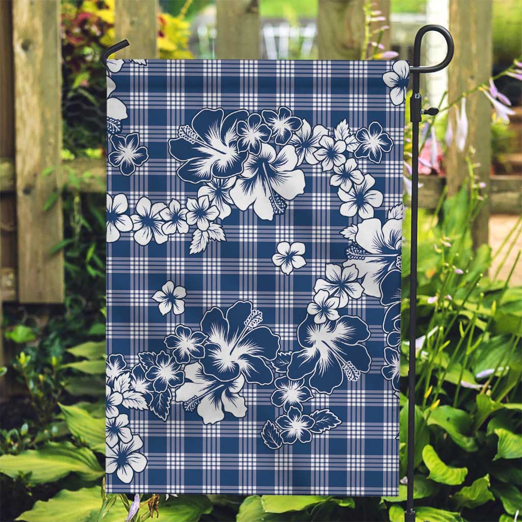 Hibiscus Pakala Cobalt Blue Royal Garden Flag Tropical Floral Stylized - Polynesian Pride