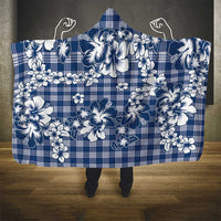 Hibiscus Pakala Cobalt Blue Royal Hooded Blanket Tropical Floral Stylized - Polynesian Pride