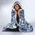Hibiscus Pakala Cobalt Blue Royal Hooded Blanket Tropical Floral Stylized - Polynesian Pride
