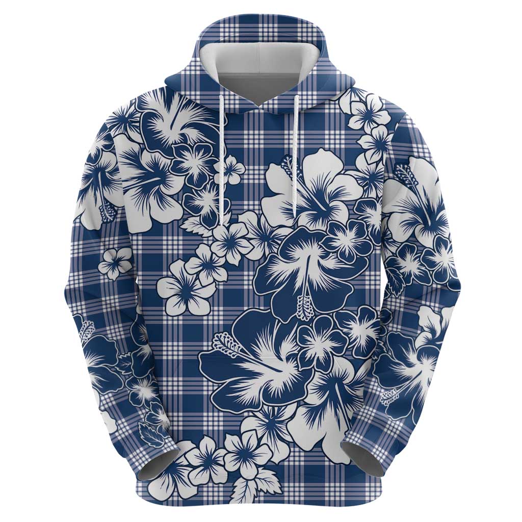 Hibiscus Pakala Cobalt Blue Royal Hoodie Tropical Floral Stylized - Polynesian Pride
