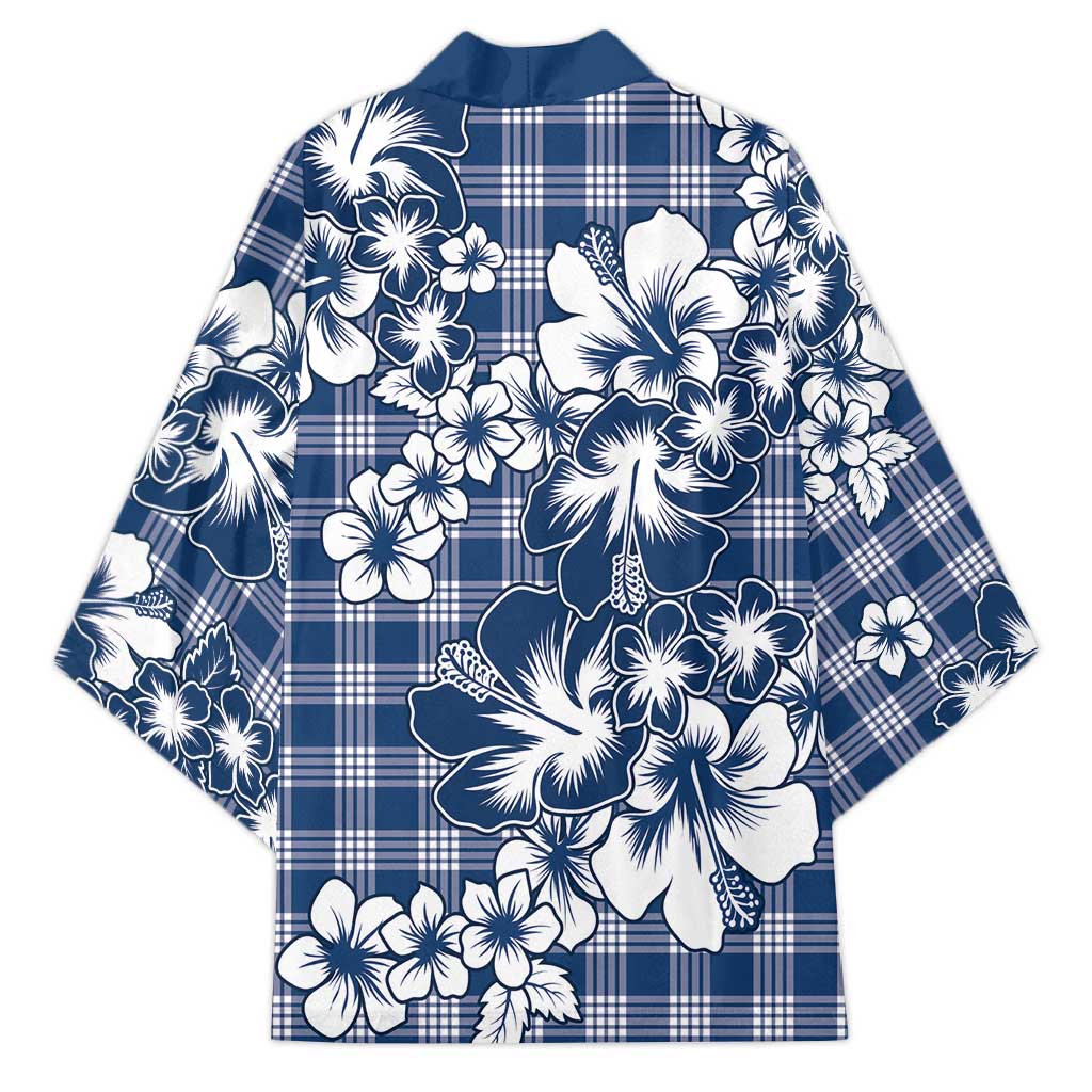 Hibiscus Pakala Cobalt Blue Royal Kimono Tropical Floral Stylized - Polynesian Pride