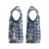 Hibiscus Pakala Cobalt Blue Royal Christmas Knitted V-Neck Vest Tropical Floral Stylized - Polynesian Pride