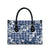 Hibiscus Pakala Cobalt Blue Royal Leather Bag Tropical Floral Stylized - Polynesian Pride