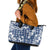 Hibiscus Pakala Cobalt Blue Royal Leather Tote Bag Tropical Floral Stylized - Polynesian Pride