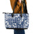 Hibiscus Pakala Cobalt Blue Royal Leather Tote Bag Tropical Floral Stylized - Polynesian Pride