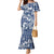 Hibiscus Pakala Cobalt Blue Royal Mermaid Dress Tropical Floral Stylized - Polynesian Pride