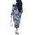 Hibiscus Pakala Cobalt Blue Royal Off The Shoulder Long Sleeve Dress Tropical Floral Stylized - Polynesian Pride