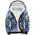 Hibiscus Pakala Cobalt Blue Royal Sherpa Hoodie Tropical Floral Stylized - Polynesian Pride