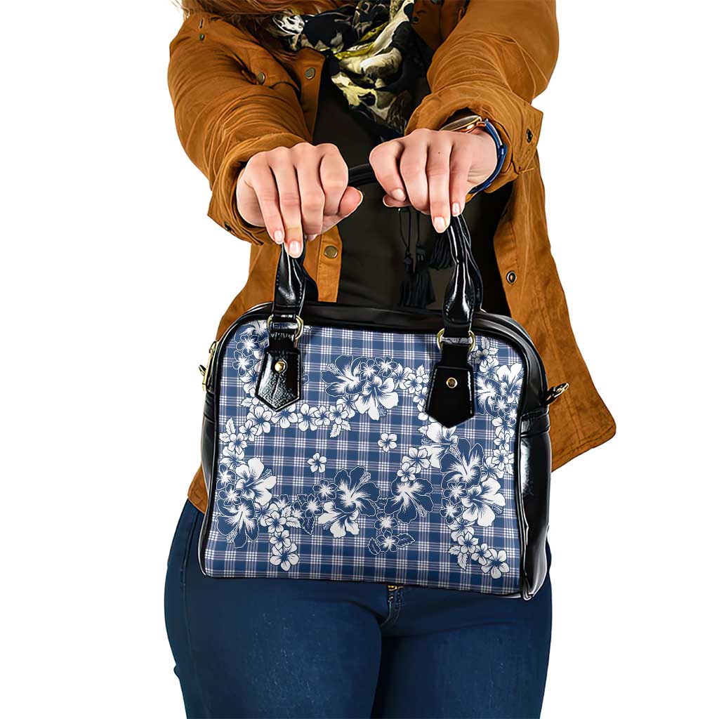 Hibiscus Pakala Cobalt Blue Royal Shoulder Handbag Tropical Floral Stylized - Polynesian Pride
