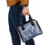 Hibiscus Pakala Cobalt Blue Royal Shoulder Handbag Tropical Floral Stylized - Polynesian Pride