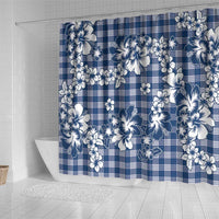 Hibiscus Pakala Cobalt Blue Royal Shower Curtain Tropical Floral Stylized - Polynesian Pride