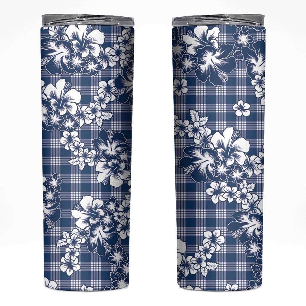 Hibiscus Pakala Cobalt Blue Royal Skinny Tumbler Tropical Floral Stylized - Polynesian Pride