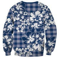 Hibiscus Pakala Cobalt Blue Royal Sweatshirt Tropical Floral Stylized - Polynesian Pride