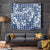 Hibiscus Pakala Cobalt Blue Royal Tapestry Tropical Floral Stylized - Polynesian Pride
