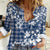 Hibiscus Pakala Cobalt Blue Royal Women Casual Shirt Tropical Floral Stylized - Polynesian Pride