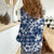 Hibiscus Pakala Cobalt Blue Royal Women Casual Shirt Tropical Floral Stylized - Polynesian Pride