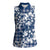 Hibiscus Pakala Cobalt Blue Royal Women Sleeveless Polo Shirt Tropical Floral Stylized - Polynesian Pride