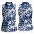 Hibiscus Pakala Cobalt Blue Royal Women Sleeveless Polo Shirt Tropical Floral Stylized - Polynesian Pride