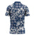 Hibiscus Pakala Cobalt Blue Royal Zipper Polo Shirt Tropical Floral Stylized - Polynesian Pride