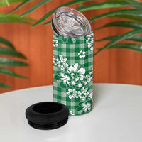 Hibiscus Pakala Emerald Green 4 in 1 Can Cooler Tumbler Tropical Floral Stylized - Polynesian Pride