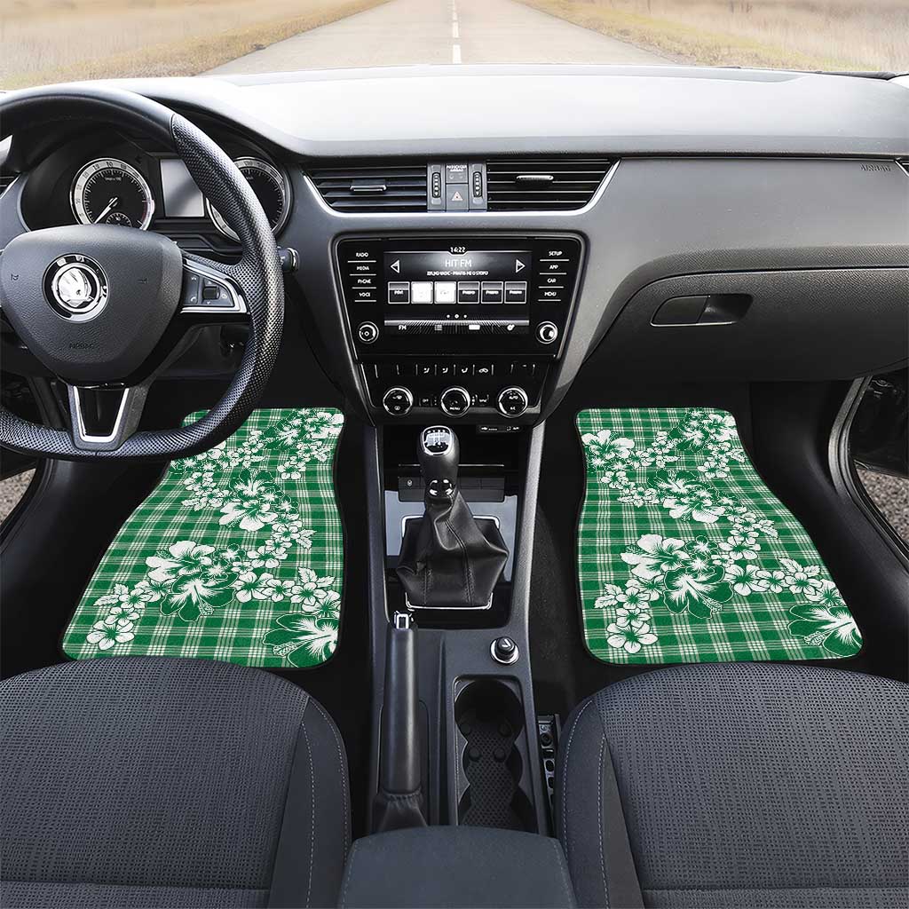 Hibiscus Pakala Emerald Green Car Mats Tropical Floral Stylized - Polynesian Pride