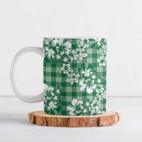 Hibiscus Pakala Emerald Green Ceramic Mug Tropical Floral Stylized - Polynesian Pride