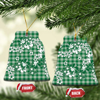 Hibiscus Pakala Emerald Green Ceramic Ornament Tropical Floral Stylized - Polynesian Pride