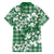 Hibiscus Pakala Emerald Green Family Matching Off Shoulder Maxi Dress and Hawaiian Shirt Tropical Floral Stylized - Polynesian Pride