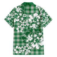 Hibiscus Pakala Emerald Green Family Matching Puletasi and Hawaiian Shirt Tropical Floral Stylized - Polynesian Pride