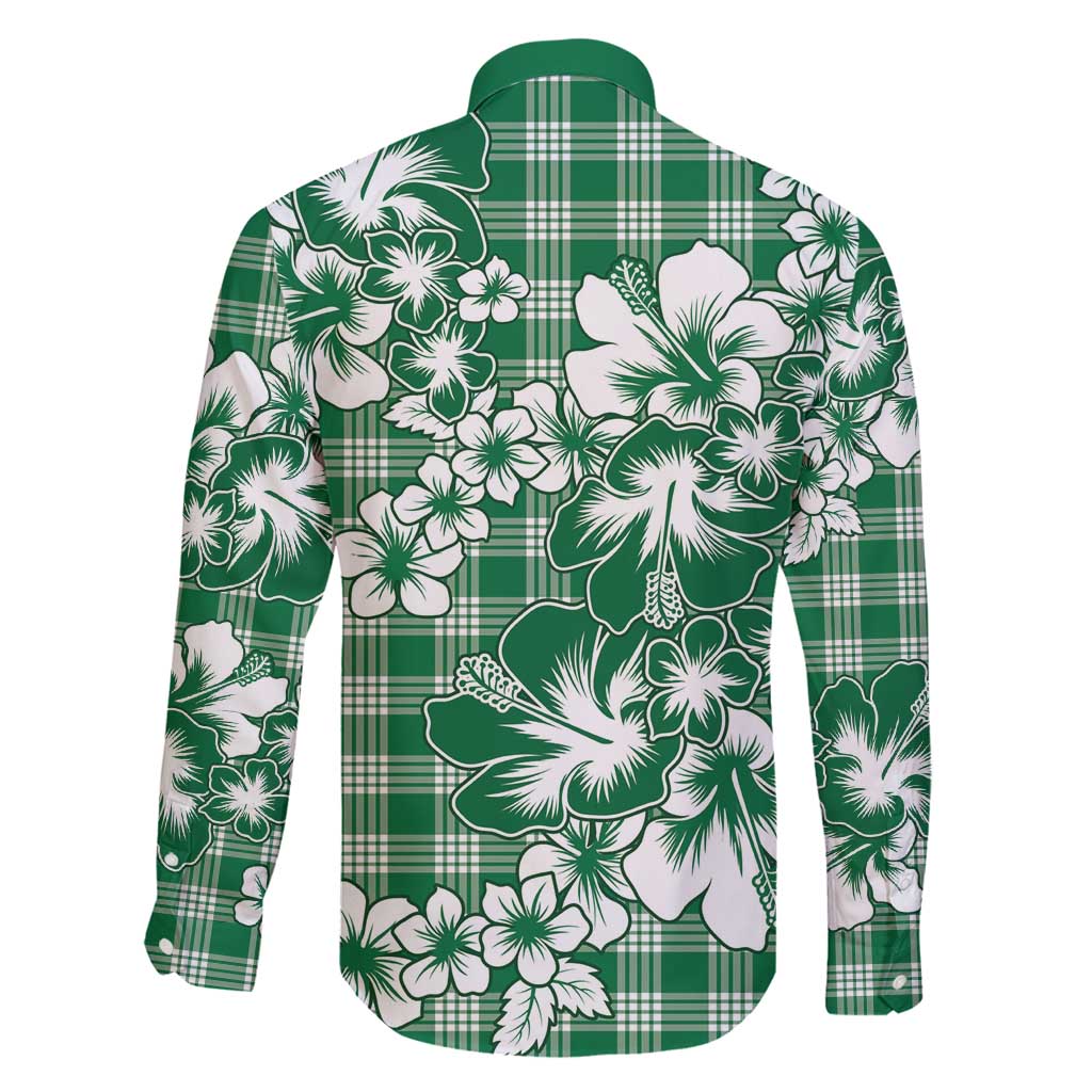 Hibiscus Pakala Emerald Green Family Matching Puletasi and Hawaiian Shirt Tropical Floral Stylized - Polynesian Pride