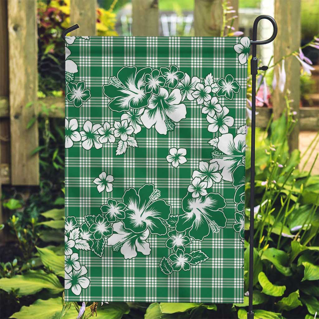 Hibiscus Pakala Emerald Green Garden Flag Tropical Floral Stylized - Polynesian Pride