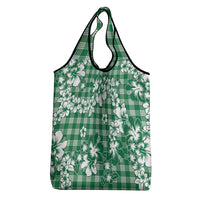 Hibiscus Pakala Emerald Green Grocery Bag Tropical Floral Stylized - Polynesian Pride