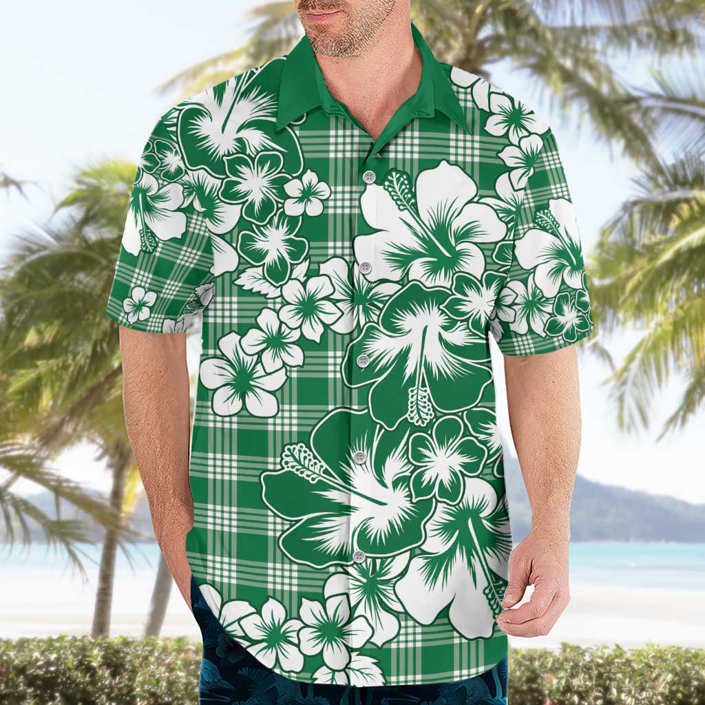 Hibiscus Pakala Emerald Green Hawaiian Shirt Tropical Floral Stylized - Polynesian Pride