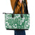 Hibiscus Pakala Emerald Green Leather Tote Bag Tropical Floral Stylized - Polynesian Pride