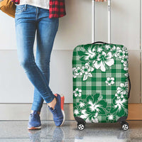 Hibiscus Pakala Emerald Green Luggage Cover Tropical Floral Stylized - Polynesian Pride