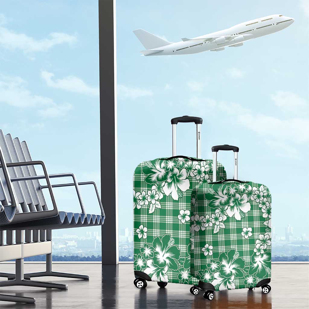 Hibiscus Pakala Emerald Green Luggage Cover Tropical Floral Stylized - Polynesian Pride