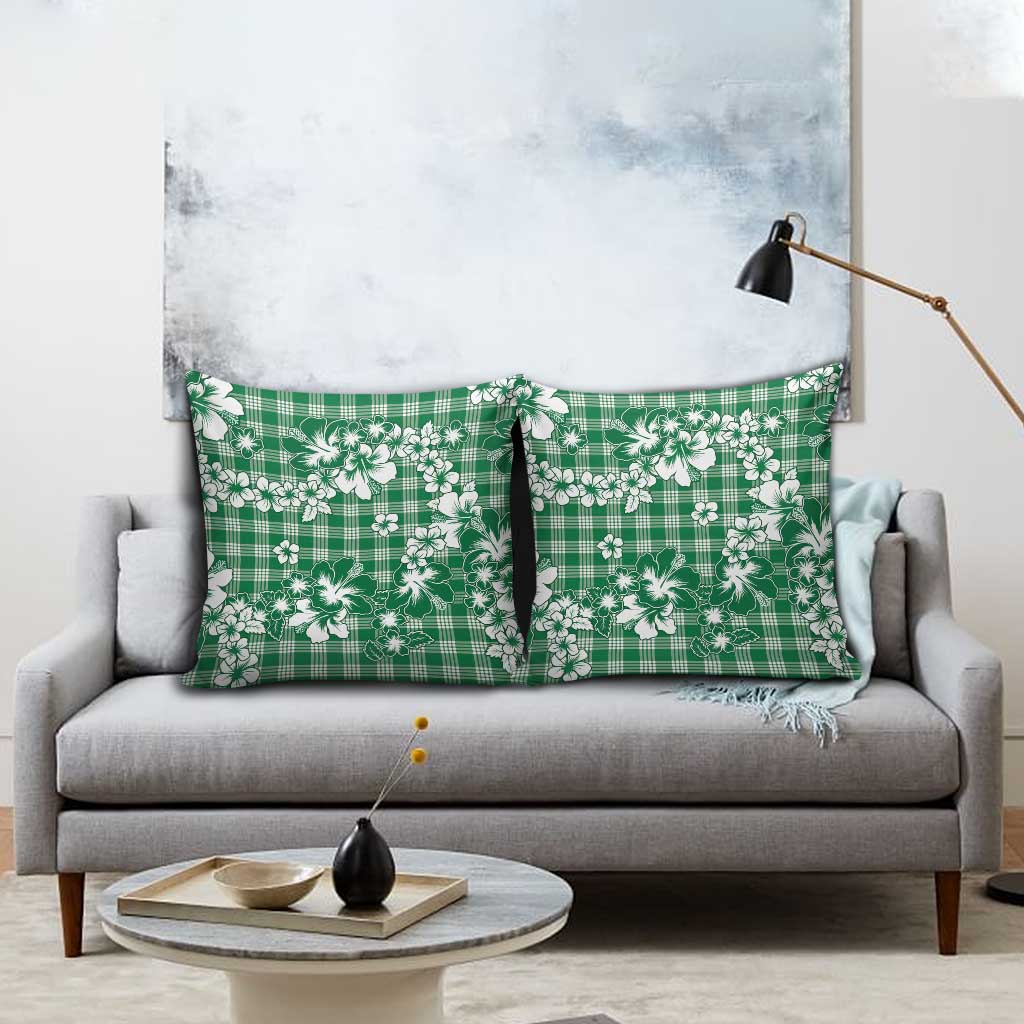 Hibiscus Pakala Emerald Green Pillow Cover Tropical Floral Stylized - Polynesian Pride