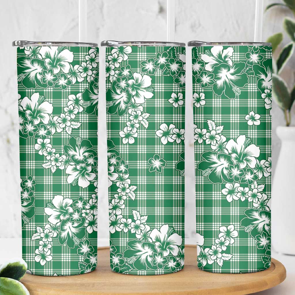 Hibiscus Pakala Emerald Green Skinny Tumbler Tropical Floral Stylized - Polynesian Pride