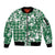 Hibiscus Pakala Emerald Green Sleeve Zip Bomber Jacket Tropical Floral Stylized - Polynesian Pride
