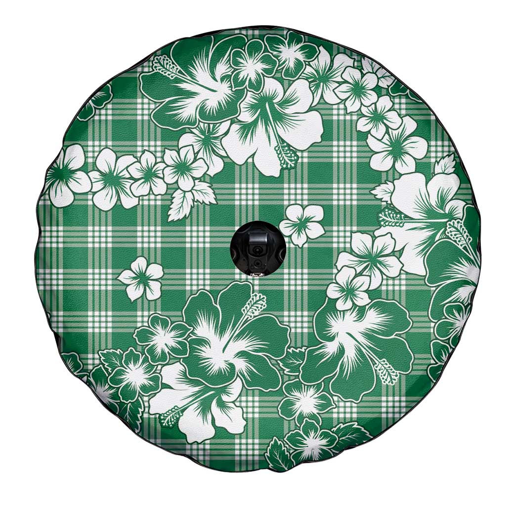 Hibiscus Pakala Emerald Green Spare Tire Cover Tropical Floral Stylized - Polynesian Pride